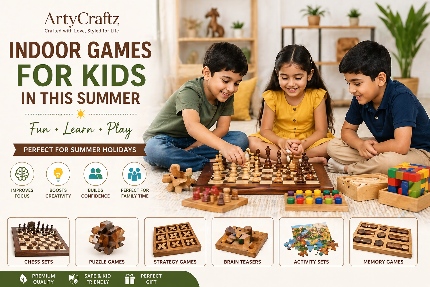 Indoor Games for Kids in This Summer from ArtyCraftz