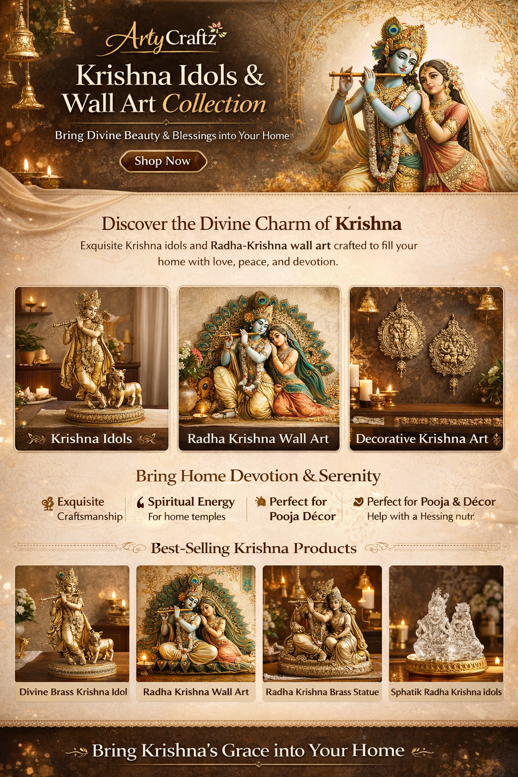 Krishna Idols & Wall Art Collection 