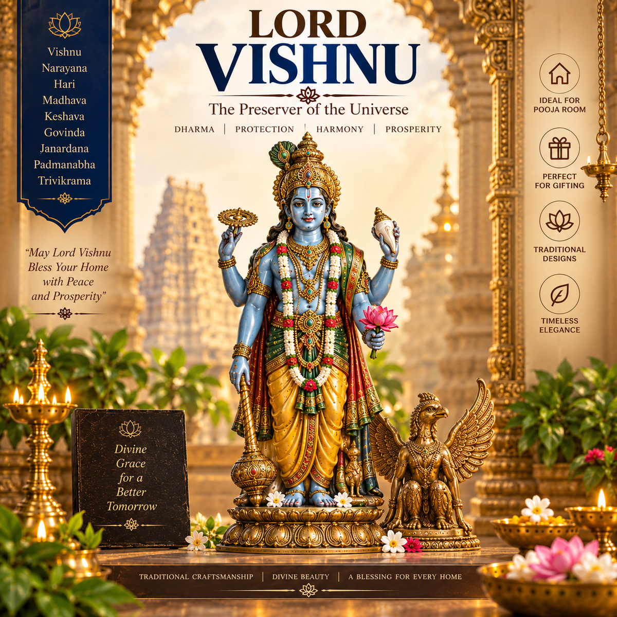 Lord Vishnu Idols Online - Vishnu, Narayana & Hari Statues