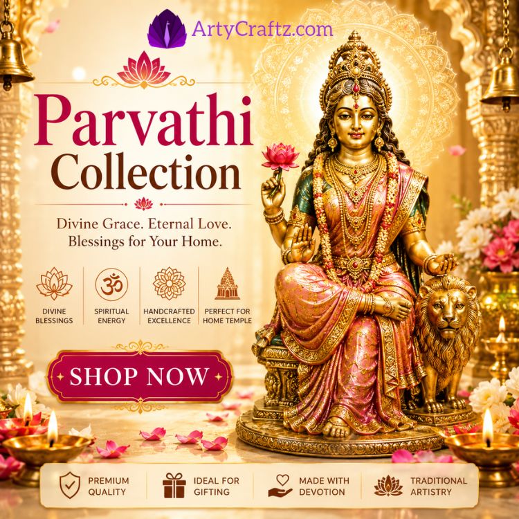 Parvathi Brass Statue for Home Temple India