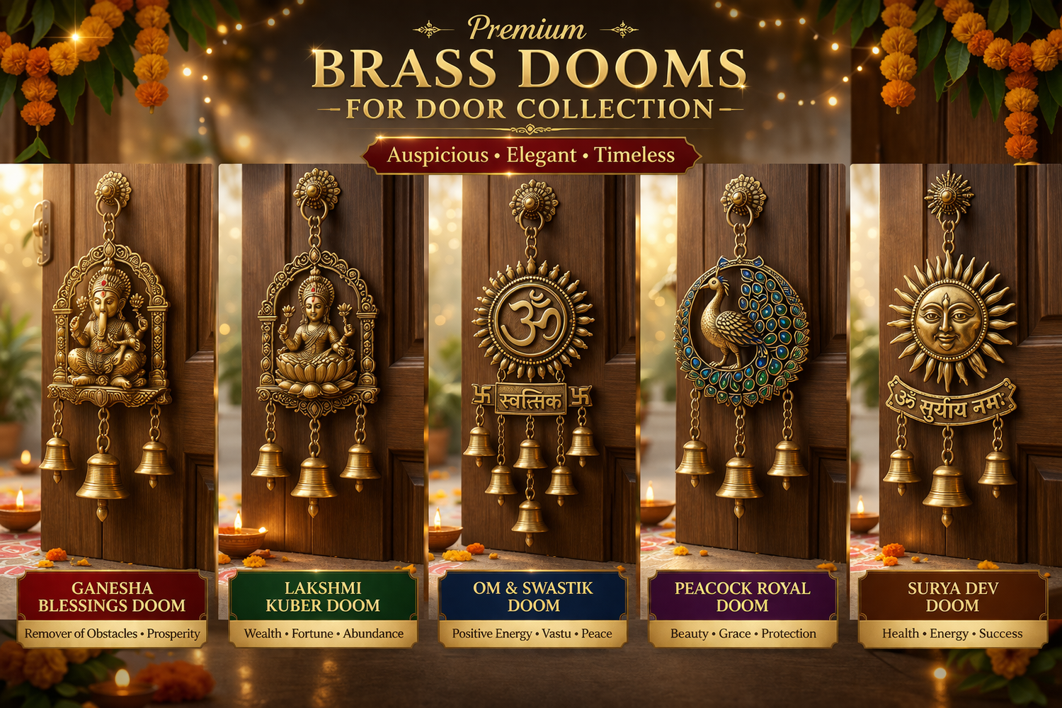Premium brass door dooms collection