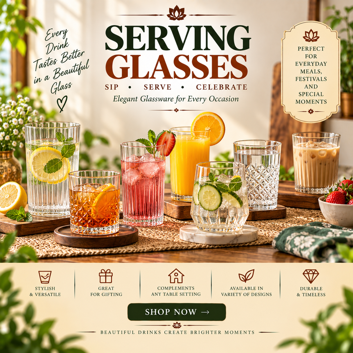 Serving Glasses Online-ArtyCraftz.com