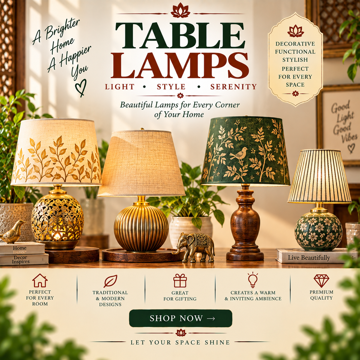 Table Lamps Online-ArtyCraftz.com