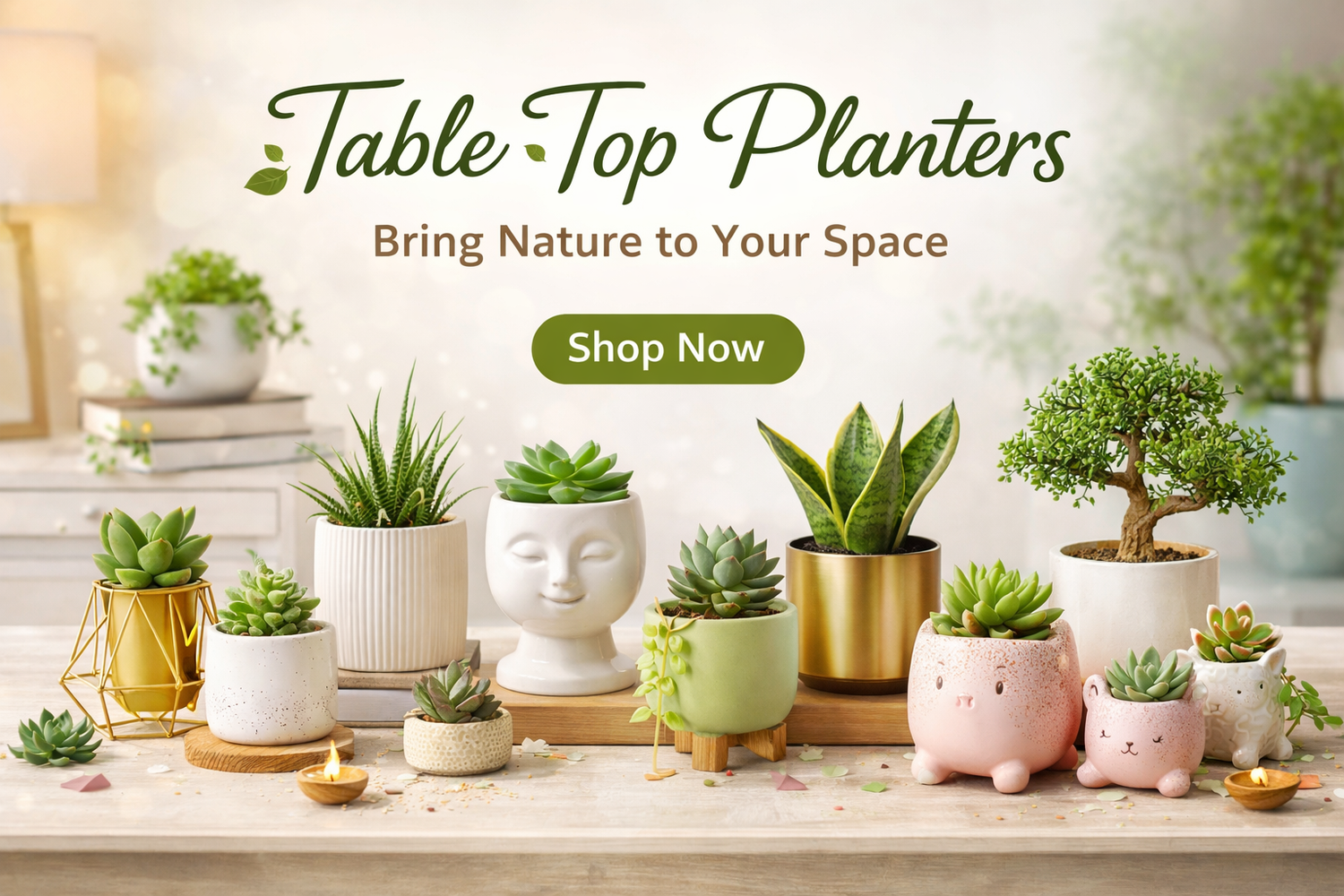 Table top planters for a cozy space