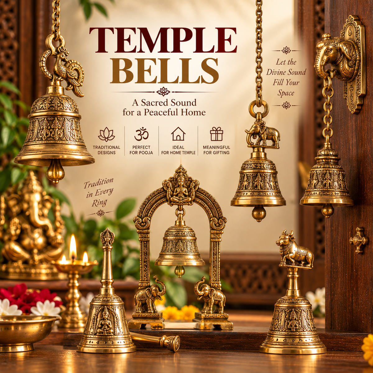 Temple Bells Online - Traditional Bells for Home Temple & Pooja Room