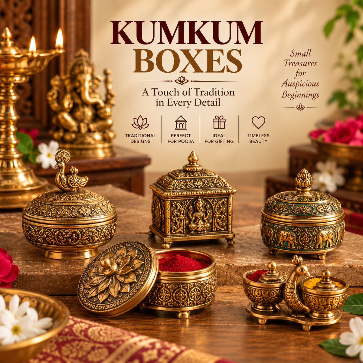 Kumkum Boxes Online - Traditional Kumkum & Sindoor Boxes