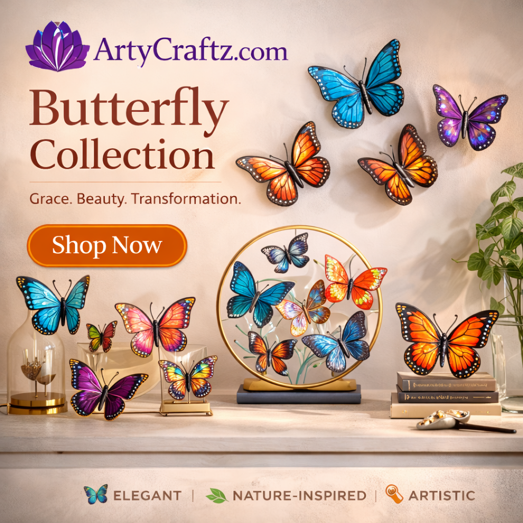 butterfly wall decor for living room India modern-ArtyCraftz.com
