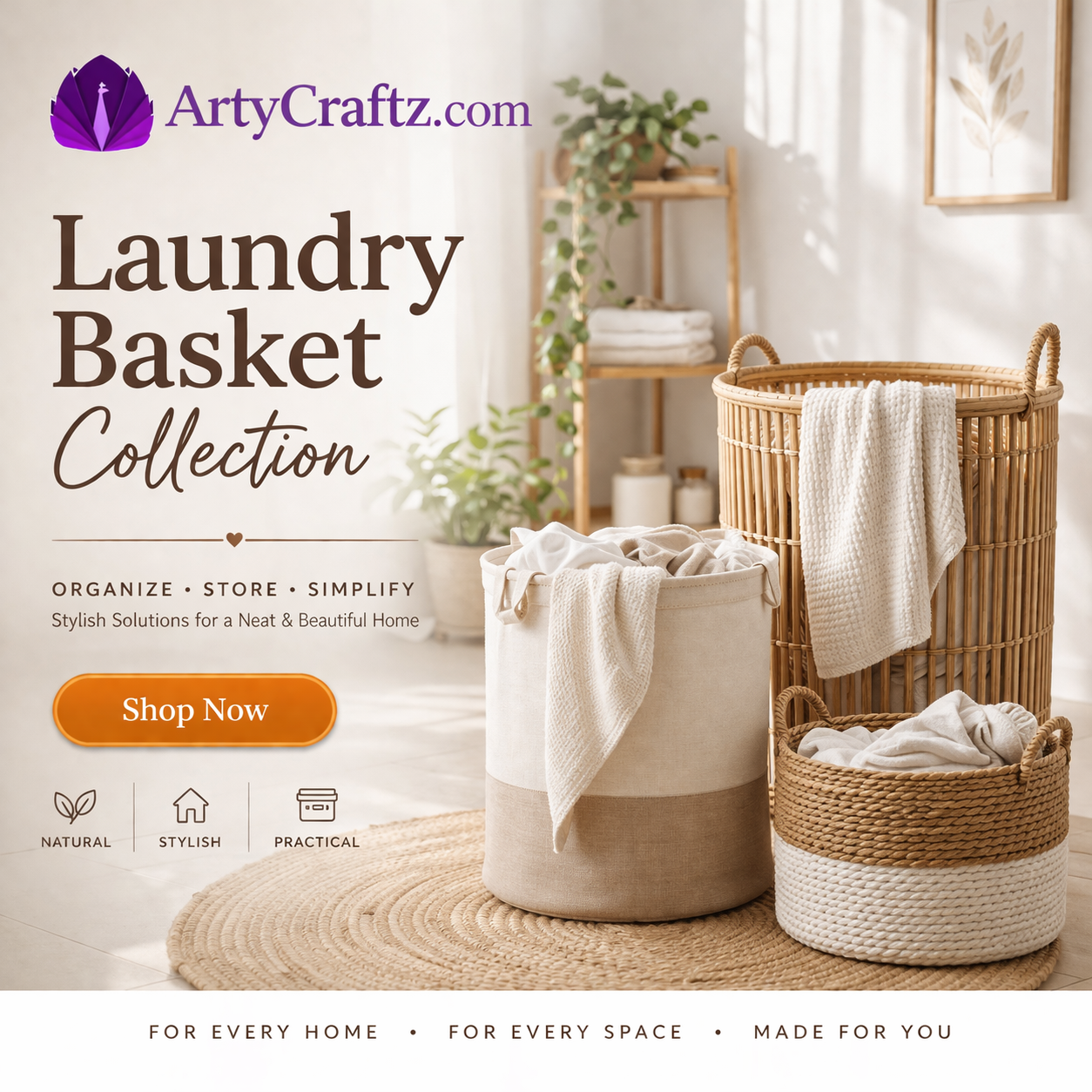 laundry basket for clothes storage India-ArtyCraftz.com