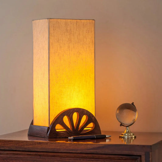 Sunrise Decorative Wooden Table Lamp In Sheesham Wood - Indoor Lighting (12 Inch)