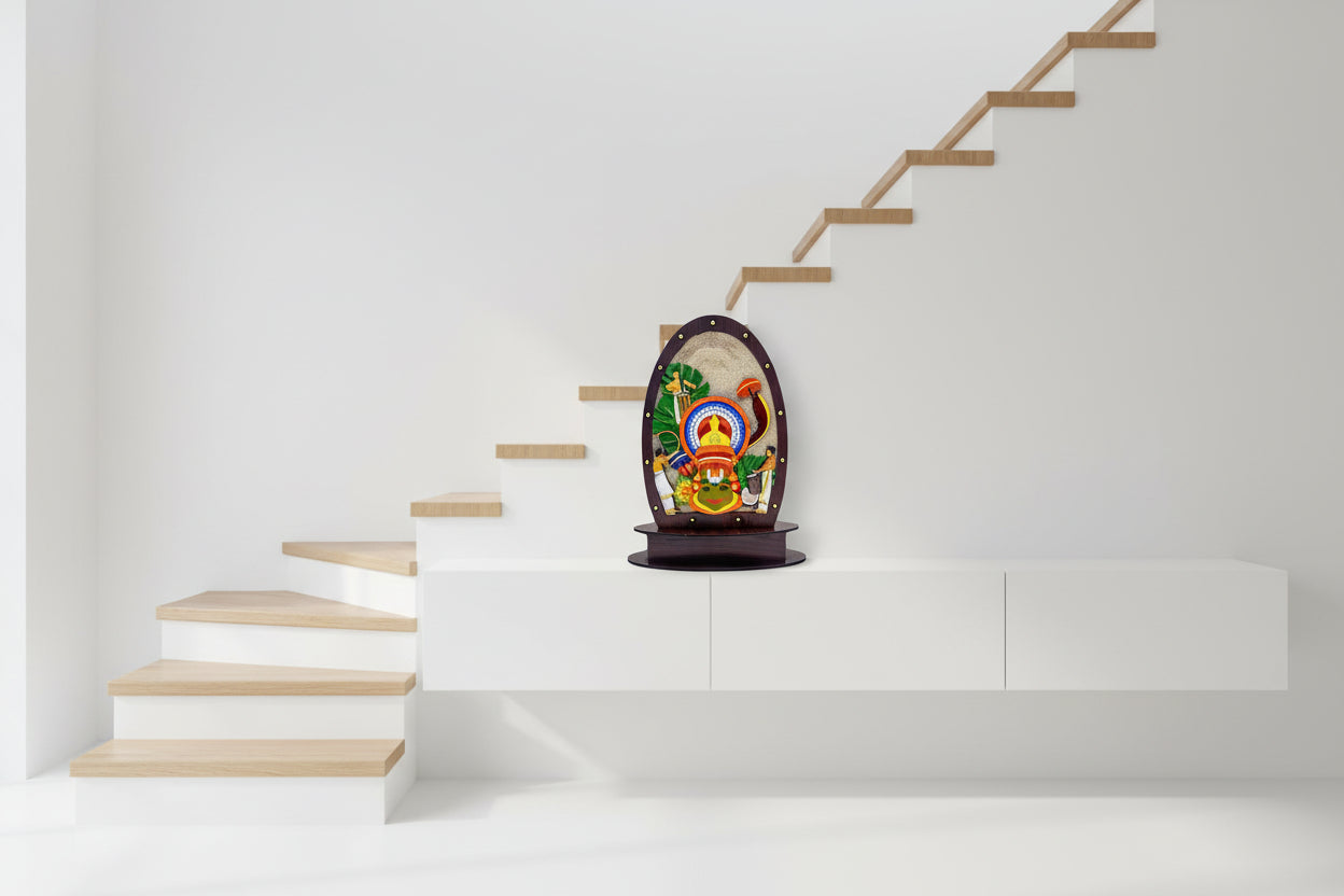 Kerala Kathakali Themed Wooden Table Decor-ArtyCraftz.com