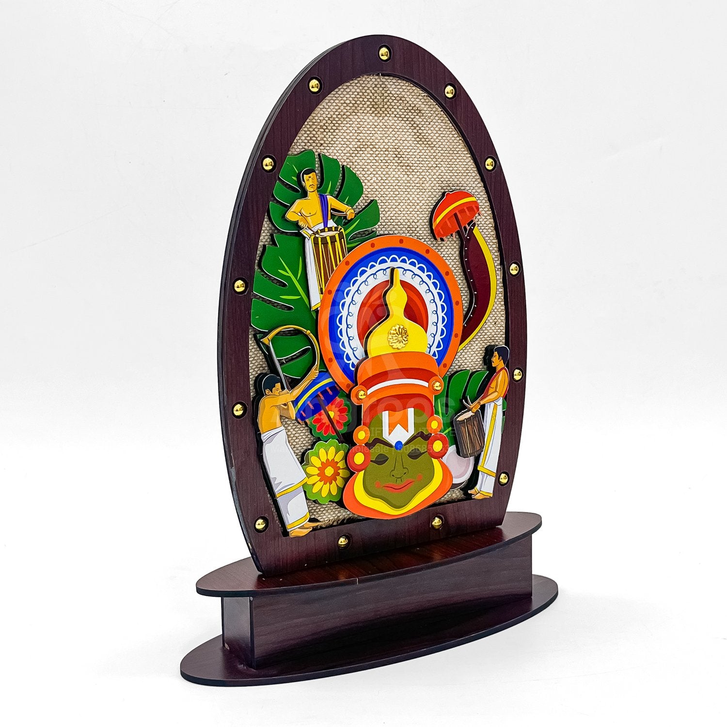 Kerala Kathakali Themed Wooden Table Decor-ArtyCraftz.com