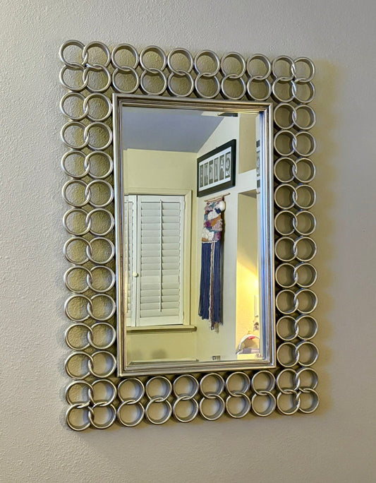 Silver Interlocking Rings Wall Mirror