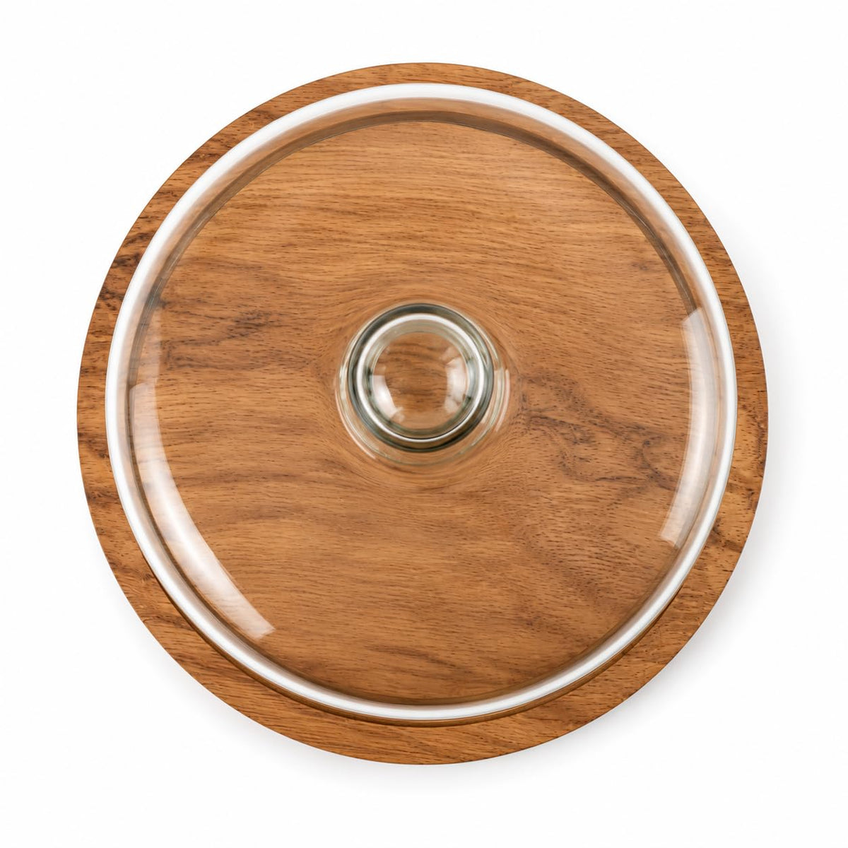 10.5 inch wooden cake stand with clear glass lid for dessert display-artycraftz.com
