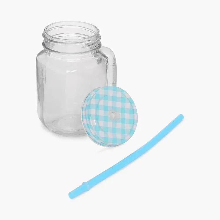 Glass Mason Jar with Straw & Lid-ArtyCraftz.com