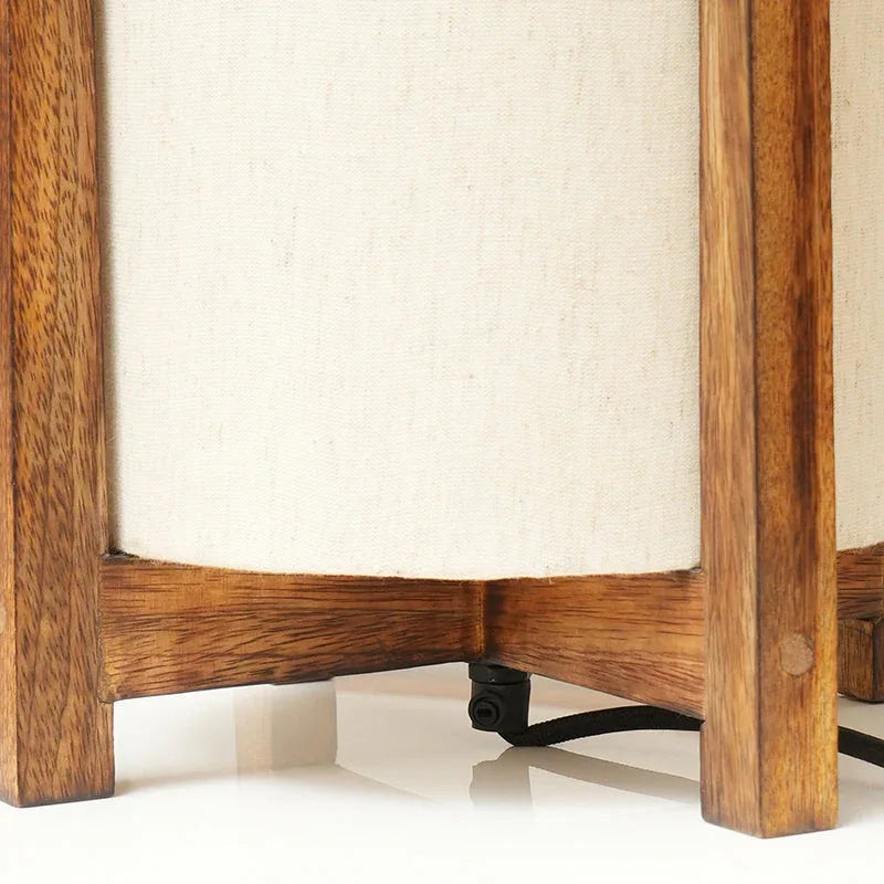 100 cm wooden floor lamp with cylindrical fabric shade-artycraftz.com