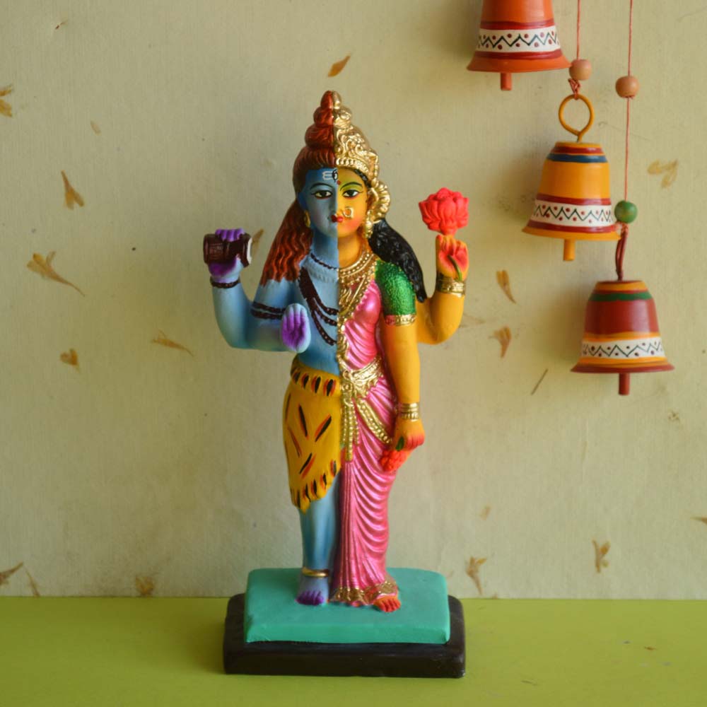 Handmade Clay Ardhanarishvara Idol