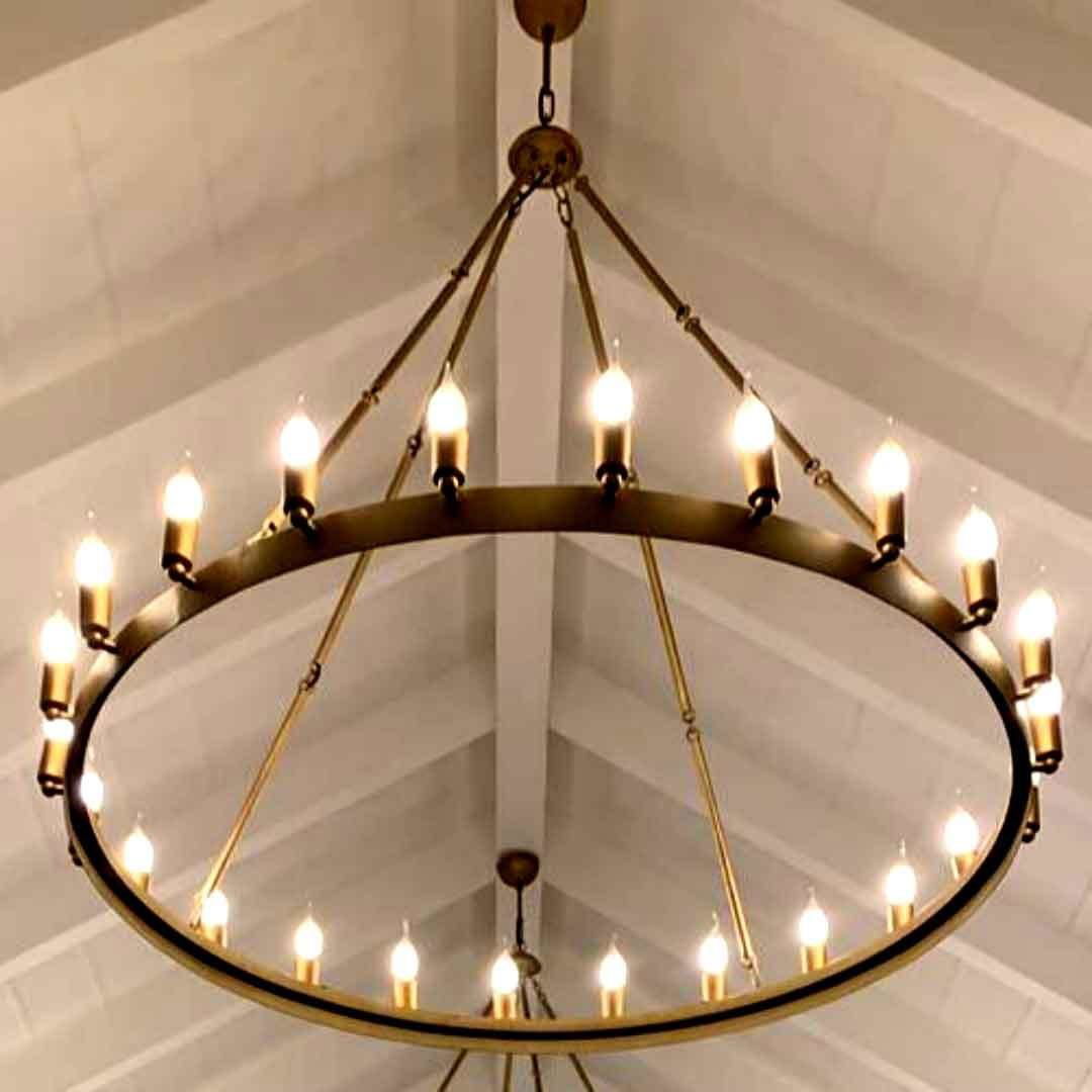 12-Light Black Gold Wagon Wheel Chandelier - ArtyCraftz.com