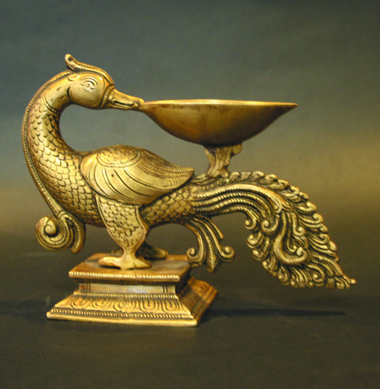 Handmade Brass Peacock Deepak Stand Home Decor