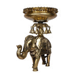 Handcrafted Brass Elephant Urli with Bells