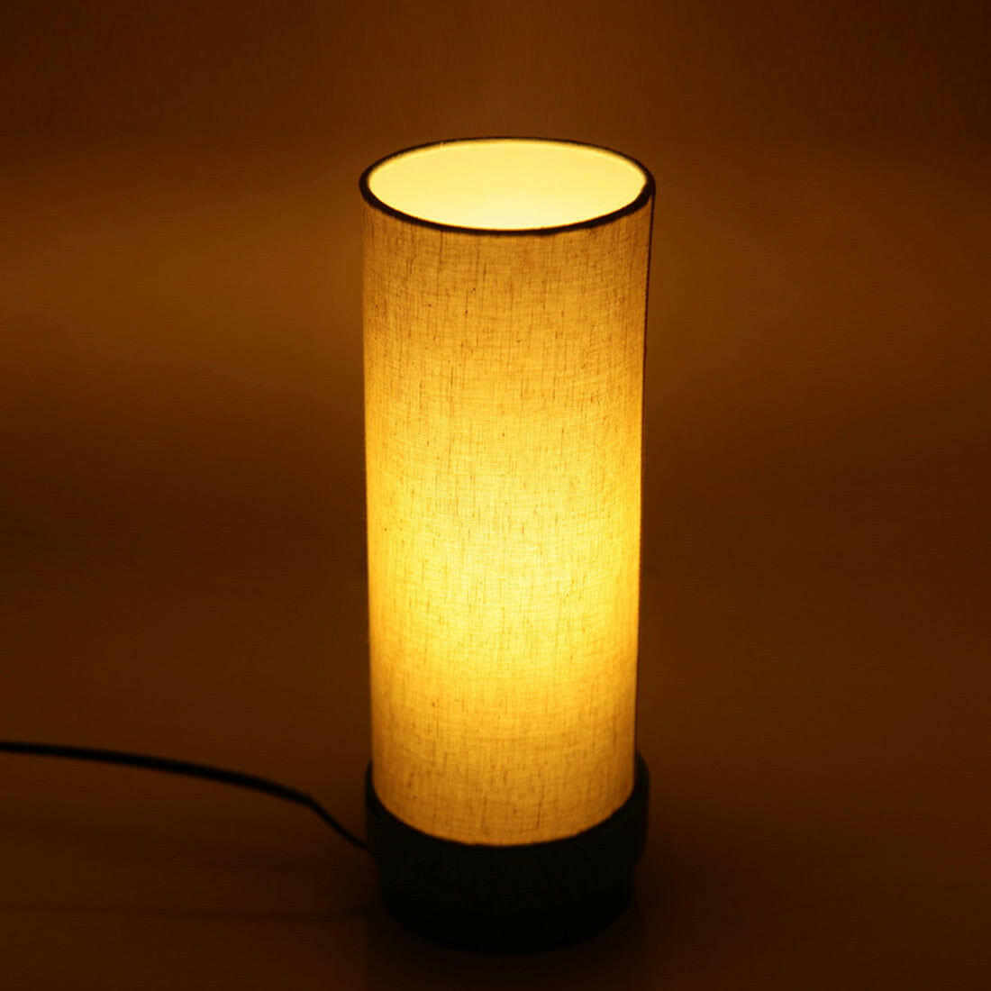 14 Inch Round Turqouise Base Mango Wood Table Lamp - ArtyCraftz.com