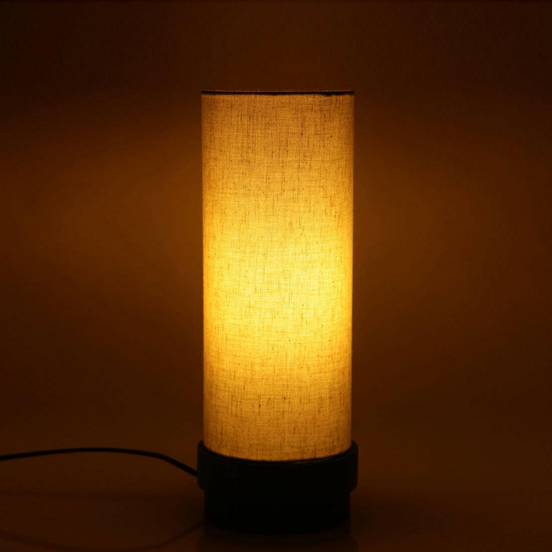 14 Inch Round Turqouise Base Mango Wood Table Lamp - ArtyCraftz.com