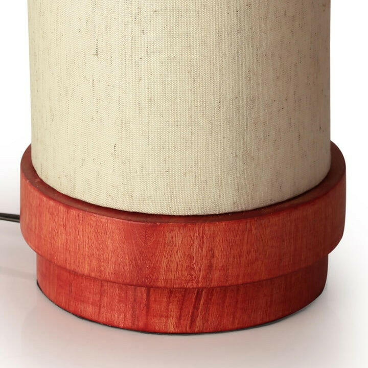 14 Inch Round Turqouise Base Mango Wood Table Lamp - ArtyCraftz.com