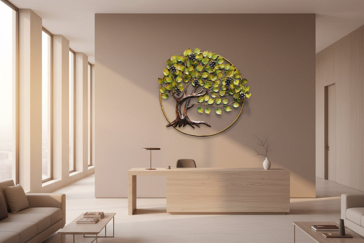 Grape Tree in Ring Antique Wall Art-ArtyCraftz.com