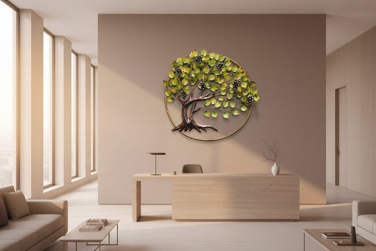 Grape Tree in Ring Antique Wall Art-ArtyCraftz.com