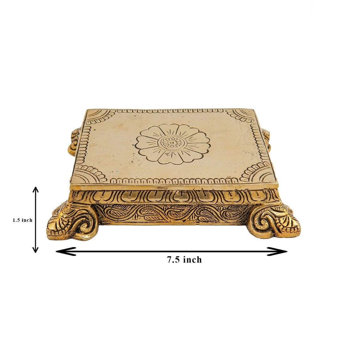 Brass Flower embossed Chowki