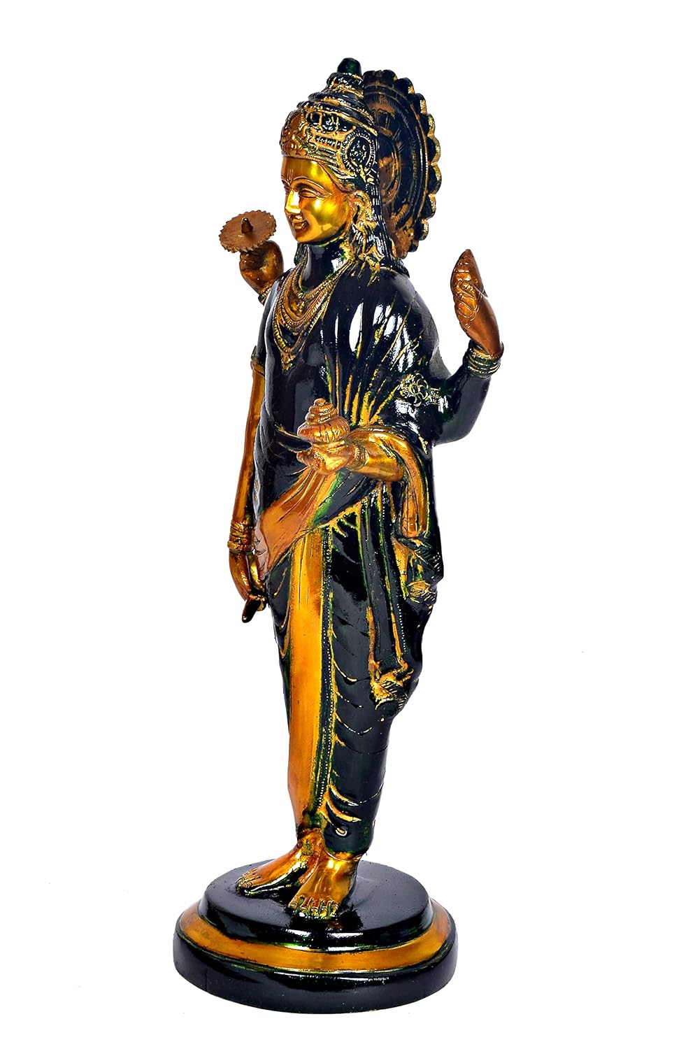 18.5 inch Dhanvantri idol with black and gold finish-artycraftz.com