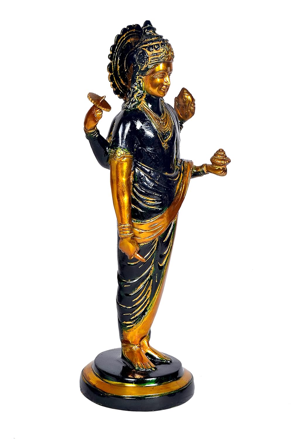 18.5 inch Dhanvantri idol with black and gold finish-artycraftz.com