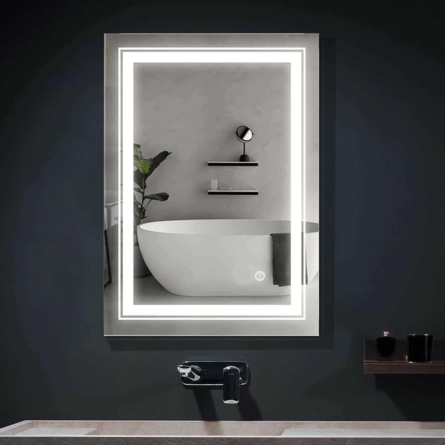 18"X24" Hub LED-Wall Mounted Bathroom Mirror - ArtyCraftz.com