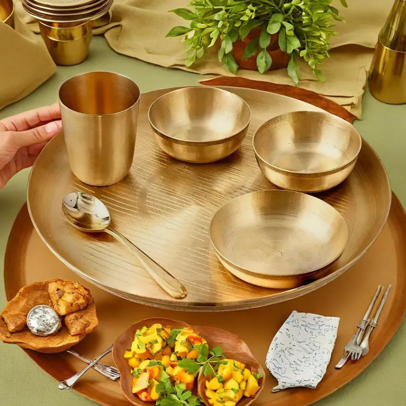 Bronze (Kansa) Dinner Set 6 Pc