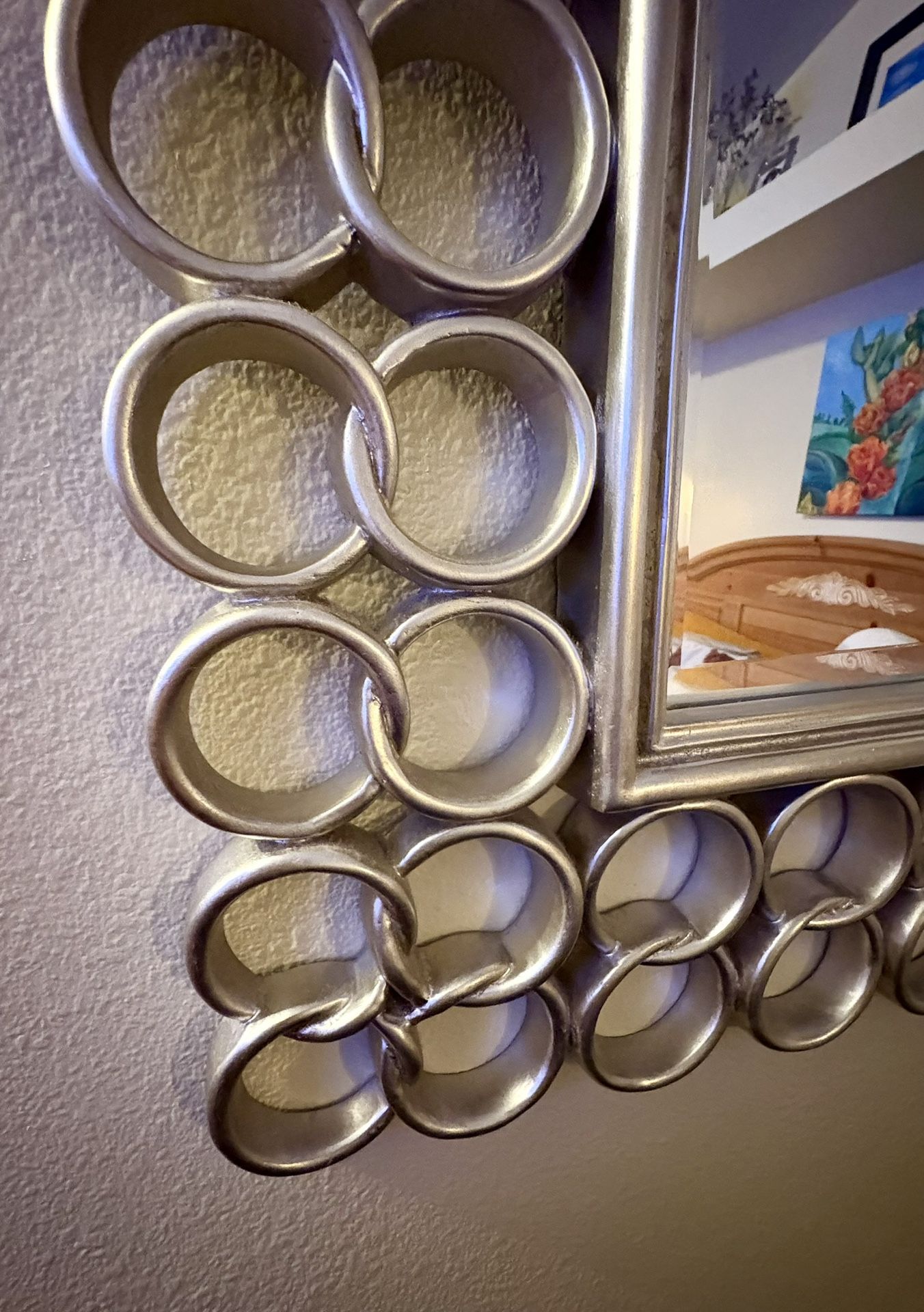 Silver Interlocking Rings Wall Mirror