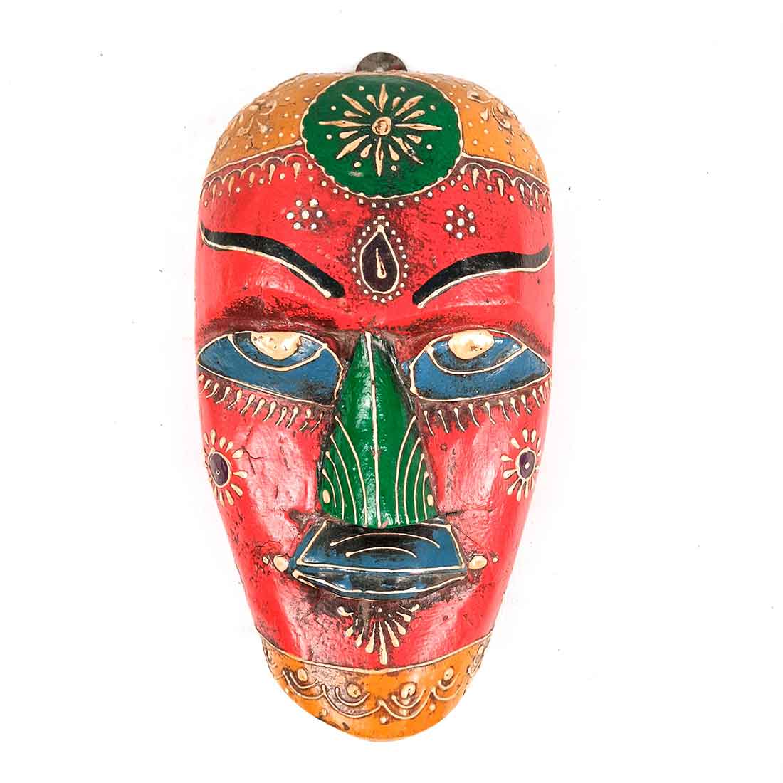 Tribal Wooden Wall Mask Nazar Battu — Entrance Decor