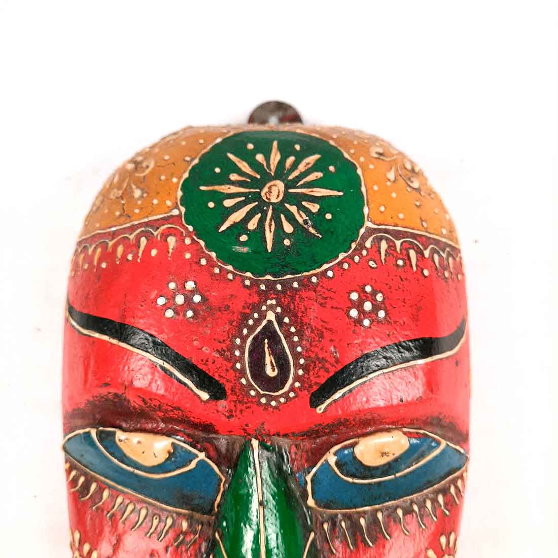 Tribal Wooden Wall Mask Nazar Battu — Entrance Decor