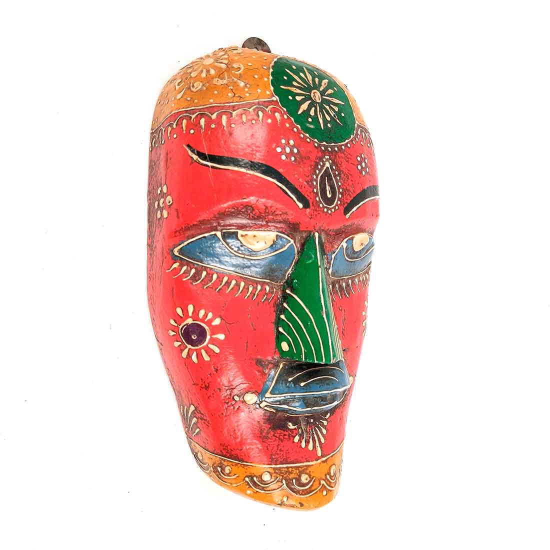 Tribal Wooden Wall Mask Nazar Battu — Entrance Decor