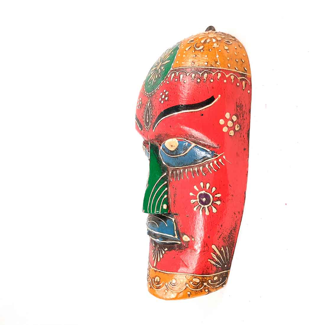 Tribal Wooden Wall Mask Nazar Battu — Entrance Decor