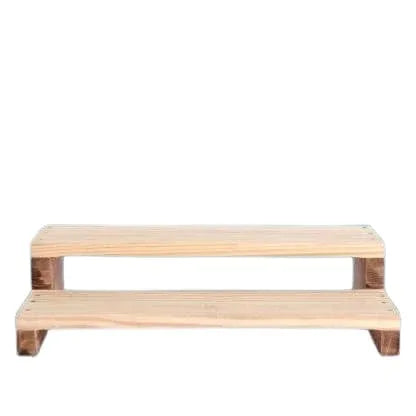 2 Step Mini Wooden Chowki for Mandir/Pooja with Hard Babool Wood Legs