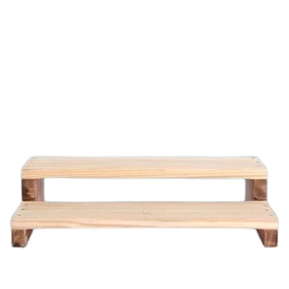 2 Step Mini Wooden Chowki for Mandir/Pooja with Hard Babool Wood Legs