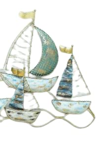 Handmade Metal W-Marina Boat Wall Decor