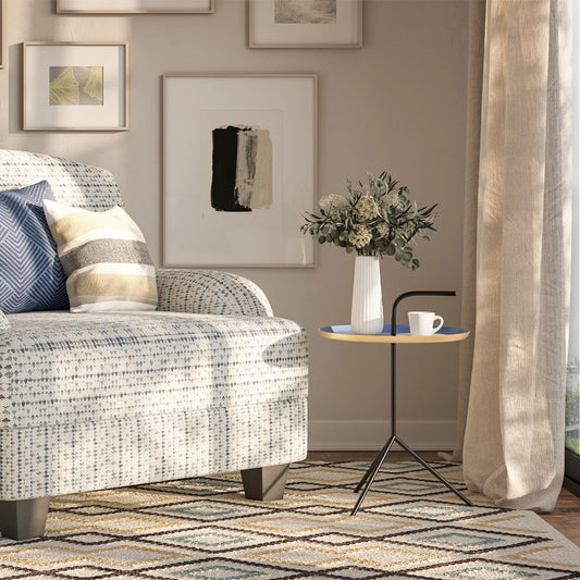 Side table, Gold, Enamel & Black, 59 cm