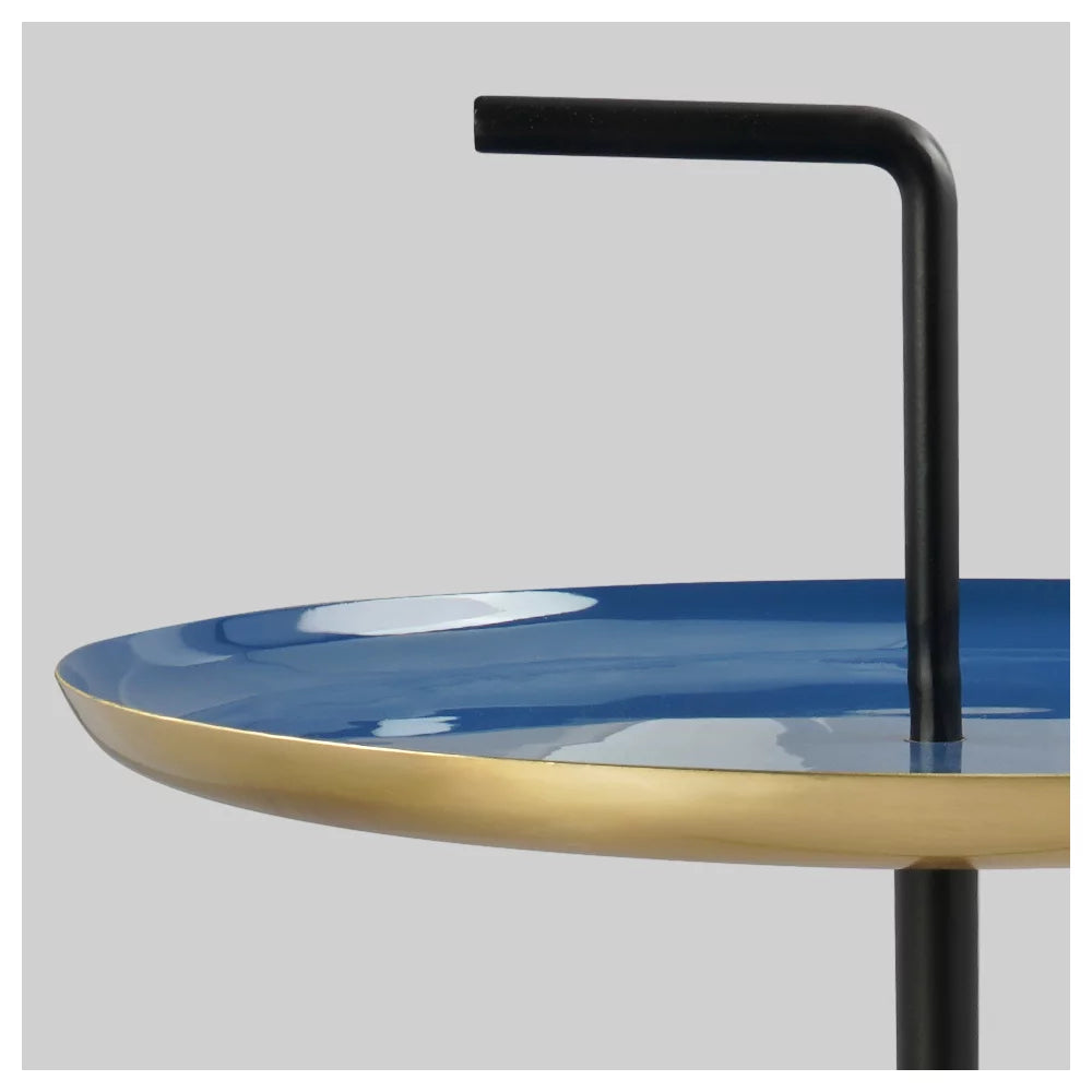 Side table, Gold, Enamel & Black, 59 cm