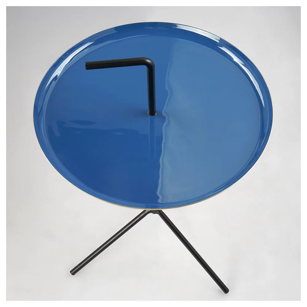 Side table, Gold, Enamel & Black, 59 cm