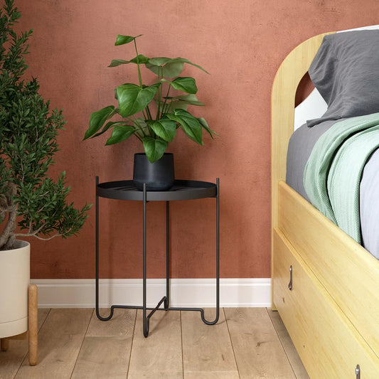 Side table, Black powder coated, 42X48 cm