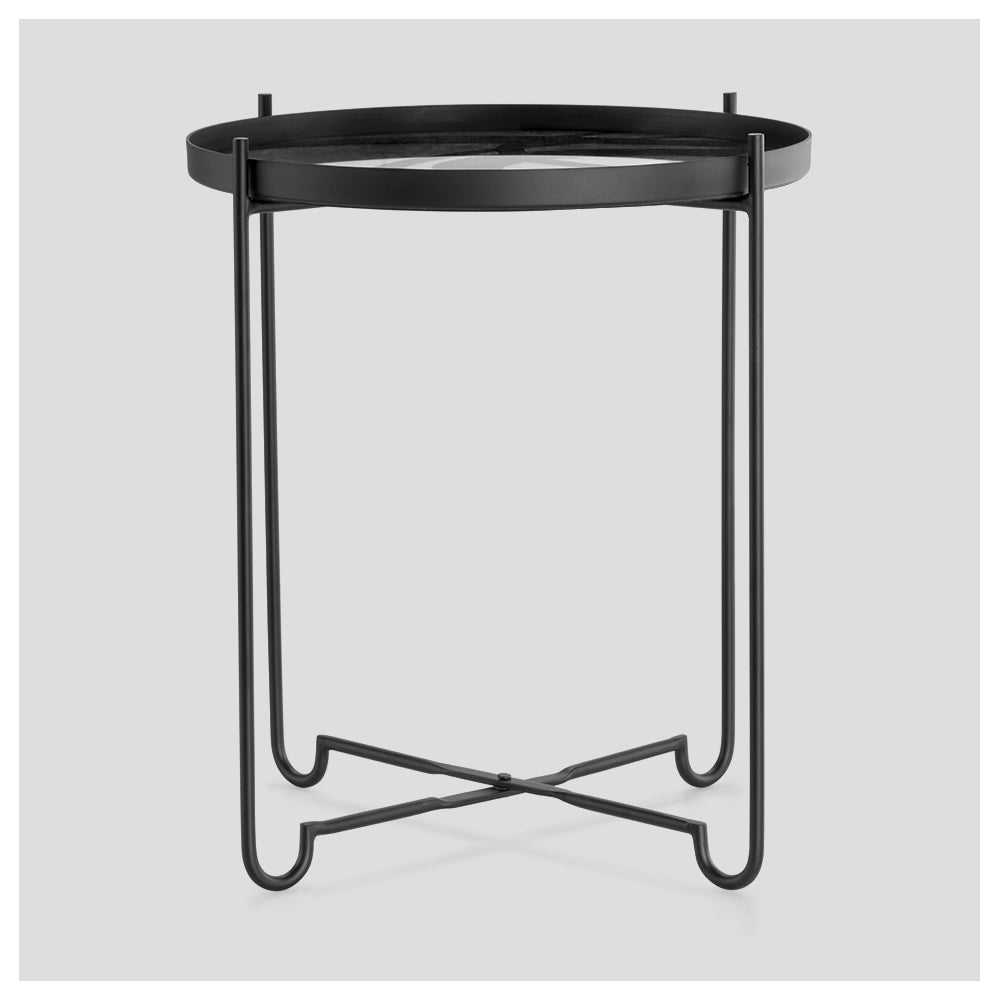 Side table, Black powder coated, 42X48 cm
