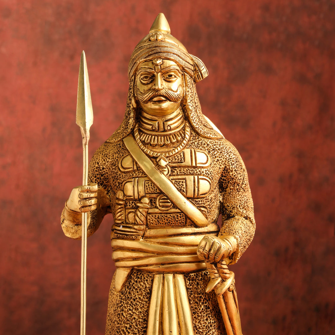 Brass Maharana Pratap Standing Statue (19 Inch)