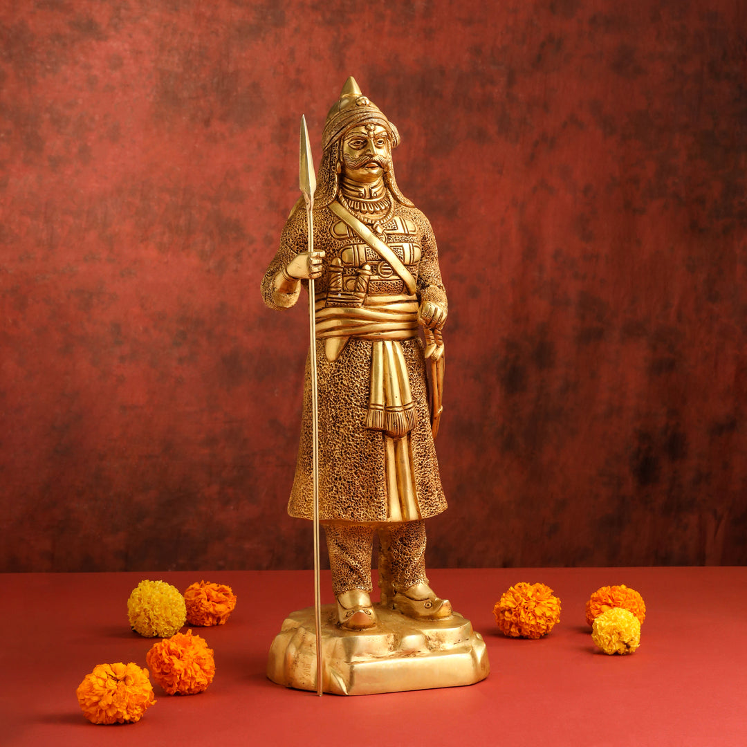 Brass Maharana Pratap Standing Statue (19 Inch)