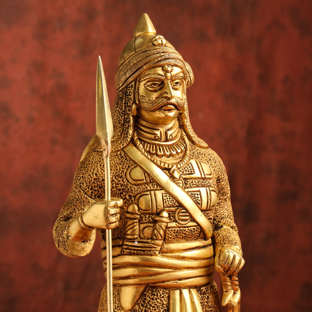 Brass Maharana Pratap Standing Statue (19 Inch)