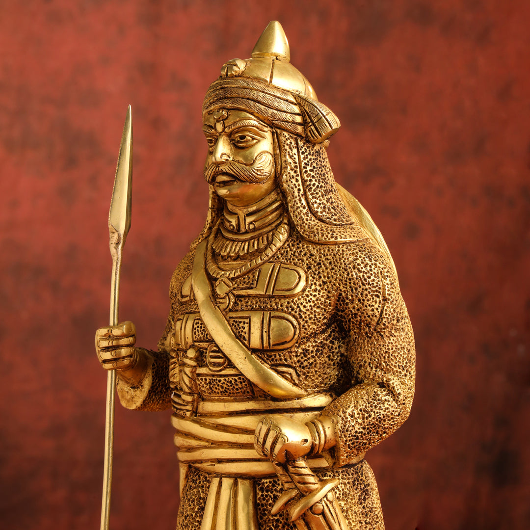 Brass Maharana Pratap Standing Statue (19 Inch)